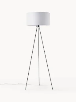 Lampada treppiede da terra con paralume in tessuto Cella