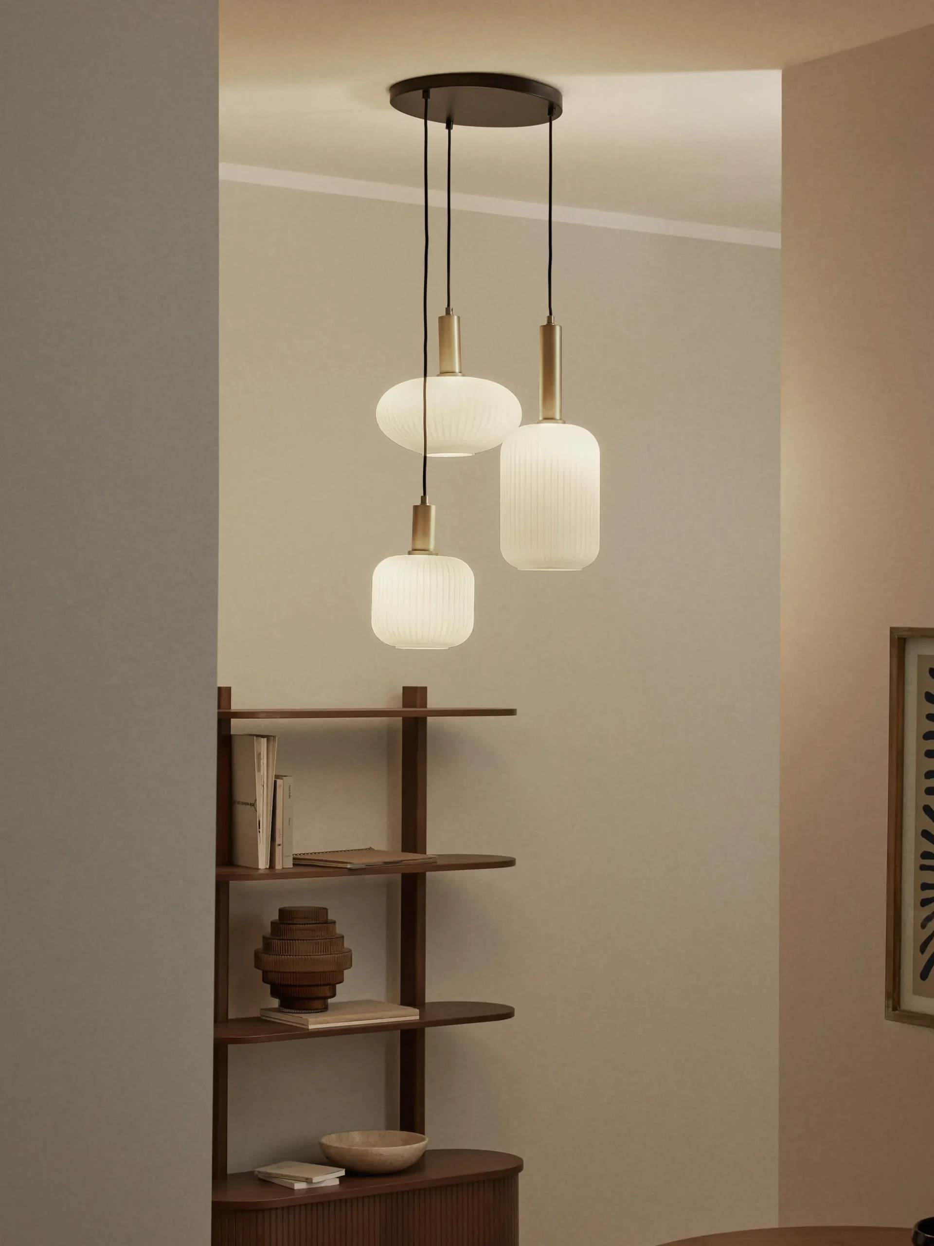 Lampada a sospensione cluster in vetro opalino Candela