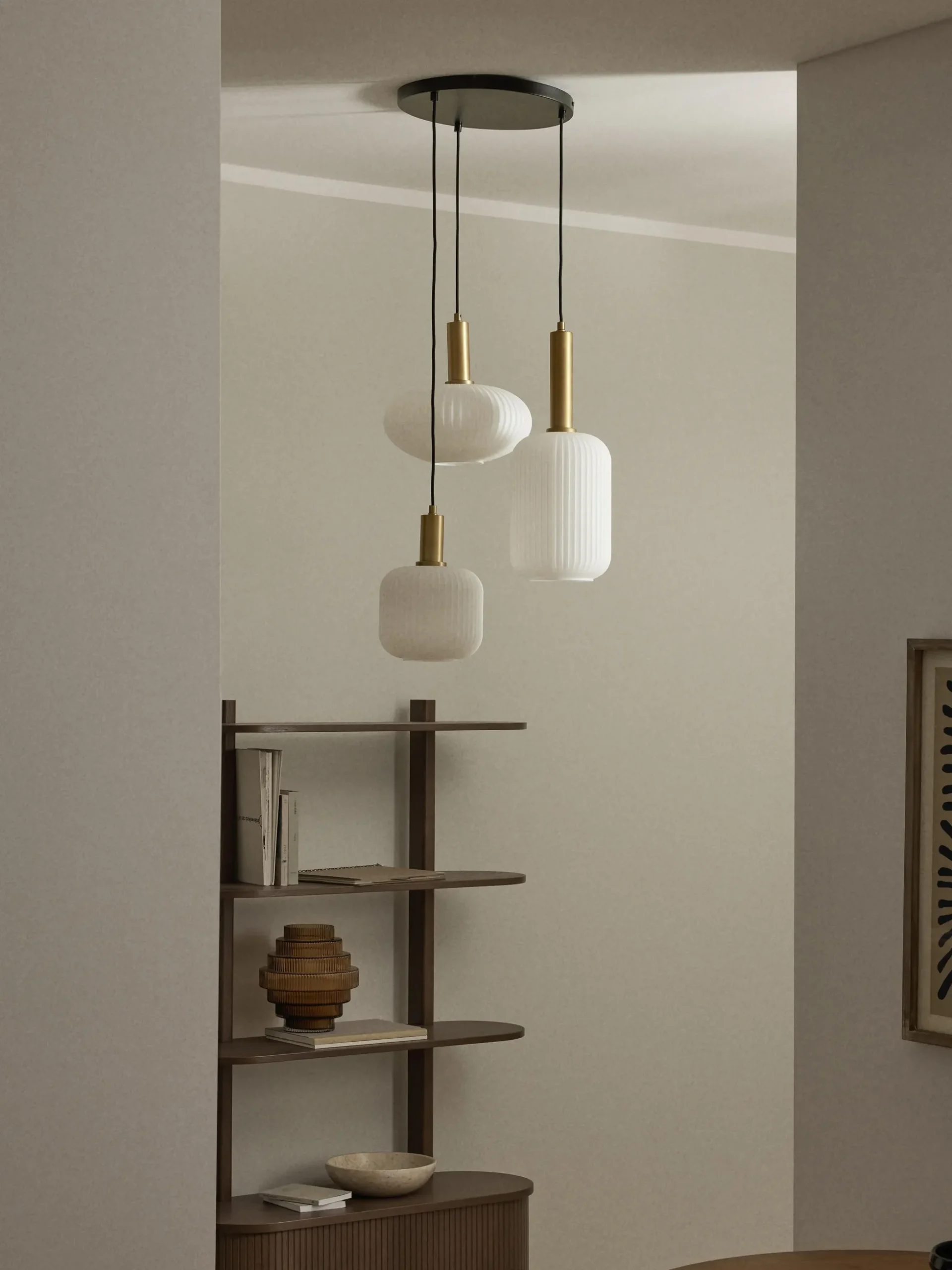 Lampada a sospensione cluster in vetro opalino Candela