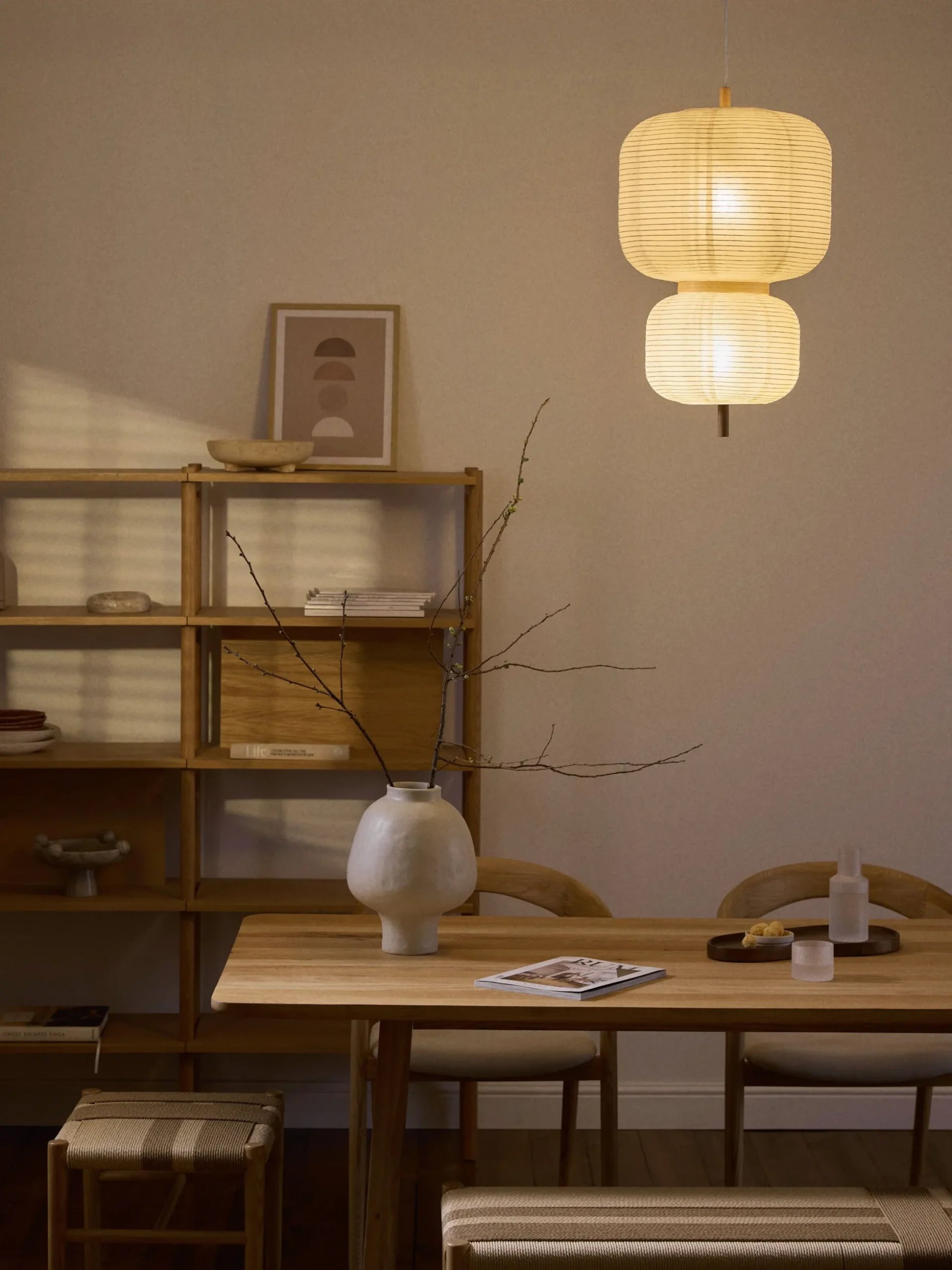 Lampada a sospensione di design in carta di riso Misaki