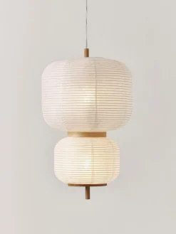 Lampada a sospensione di design in carta di riso Misaki