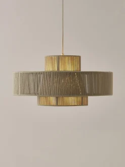 Lampada a sospensione grande in fili di lino Lace