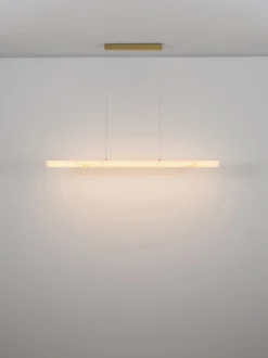 Lampada a sospensione grande a LED in alabastro Vaster, luce regolabile