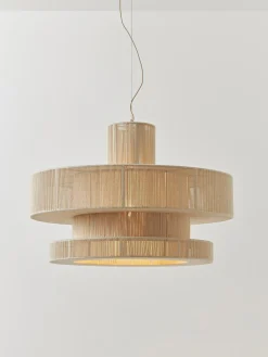 Lampada a sospensione grande in lino Lace
