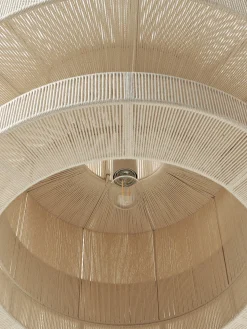Lampada a sospensione grande in lino Lace