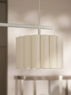 Lampada a sospensione grande in lino Lucina