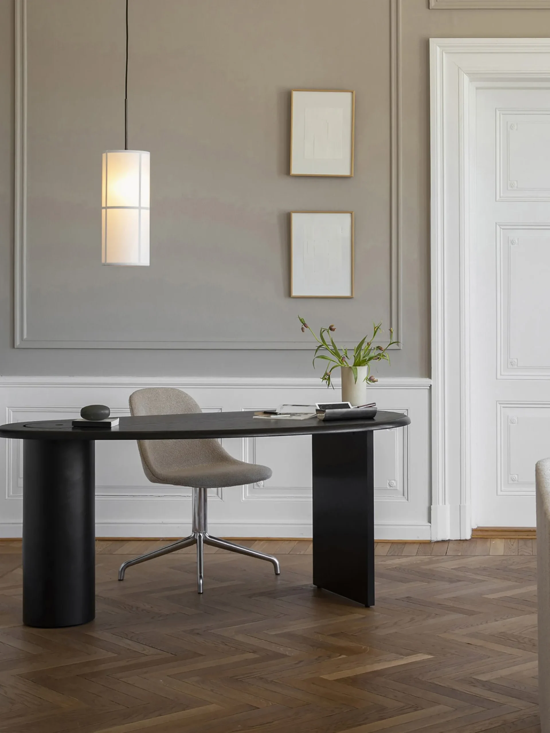 Lampada a sospensione in lino artigianale Hashira