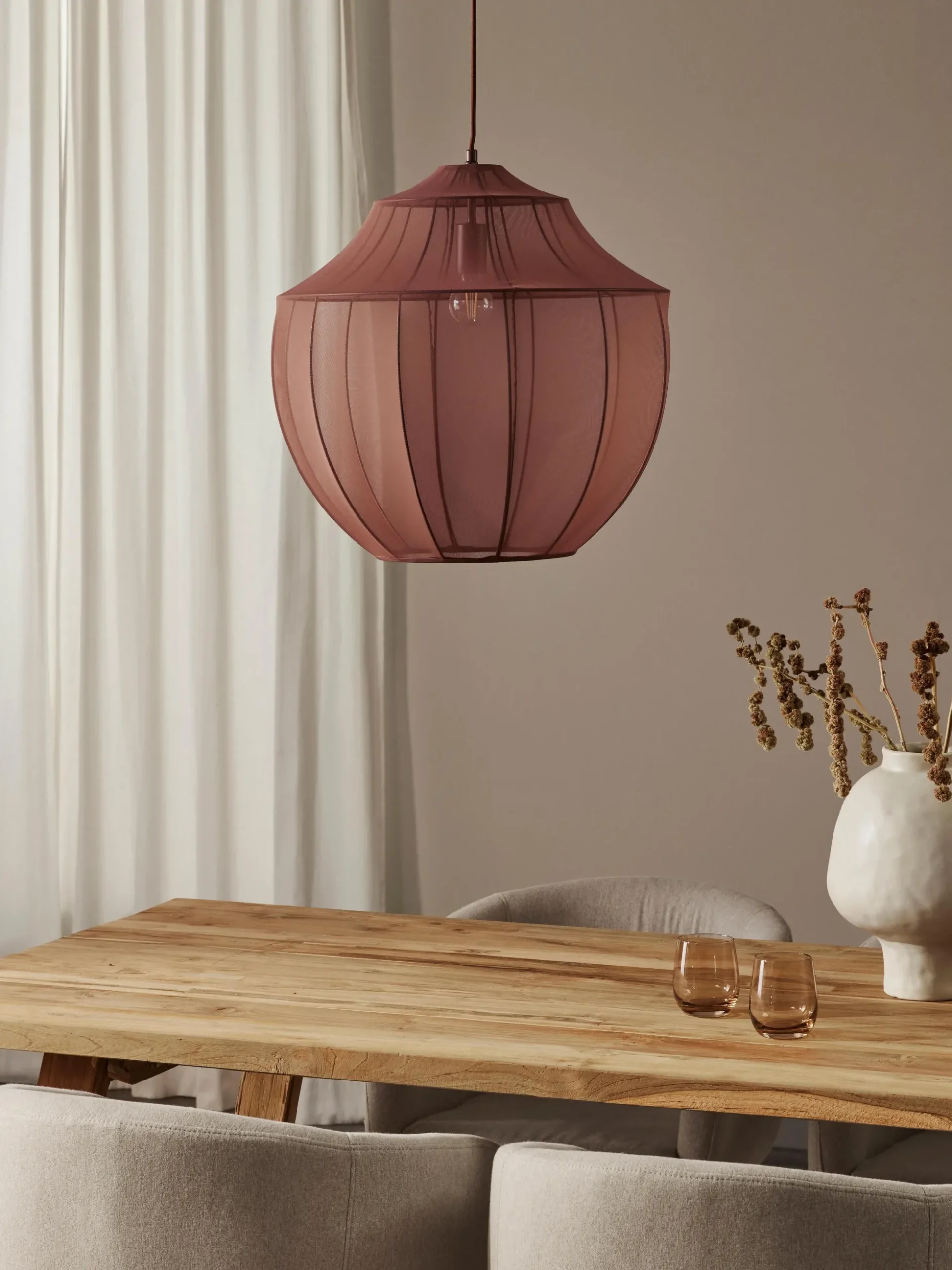 Lampada a sospensione in tessuto a rete Beau