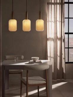 Lampada a sospensione in vetro opalino Candela