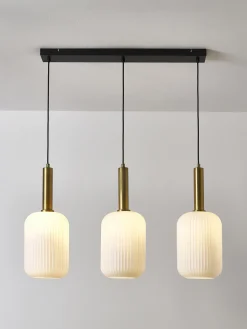 Lampada a sospensione in vetro opalino Candela