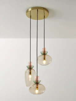 Lampada a sospensione in vetro colorato Nyra
