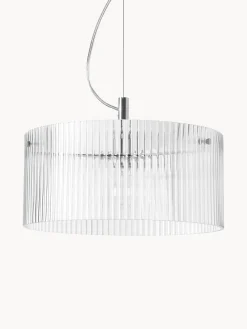 Lampada a sospensione in vetro scanalato Emmi