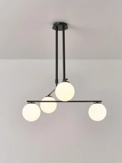 Lampada a sospensione in vetro opale Atlanta