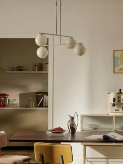 Lampada a sospensione in vetro opale Atlanta