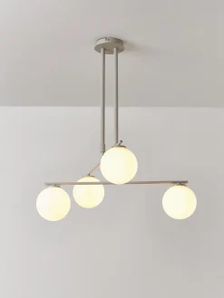 Lampada a sospensione in vetro opale Atlanta