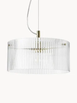 Lampada a sospensione in vetro scanalato Emmi