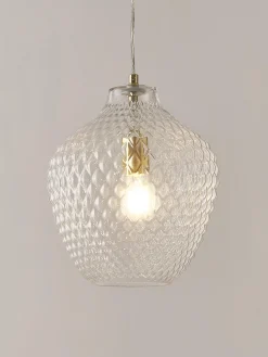 Lampada a sospensione piccola in vetro Lee