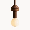 Lampada a sospensione piccola con luce regolabile fatta a mano Junit Walnuss