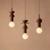 Lampada a sospensione piccola con luce regolabile fatta a mano Junit Walnuss