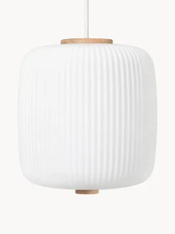 Lampada a sospensione piccola in vetro opale soffiato EK61