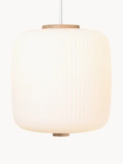Lampada a sospensione piccola in vetro opale soffiato EK61