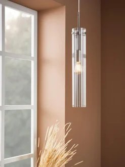 Lampada a sospensione piccola in vetro Tubo
