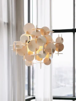 Lampada a sospensione piccola in legno Bau