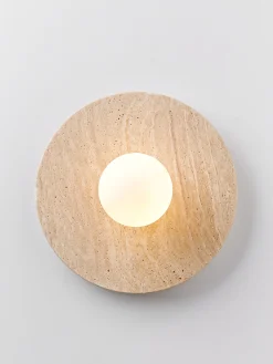 Lampada da parete e soffitto in travertino Cehlani