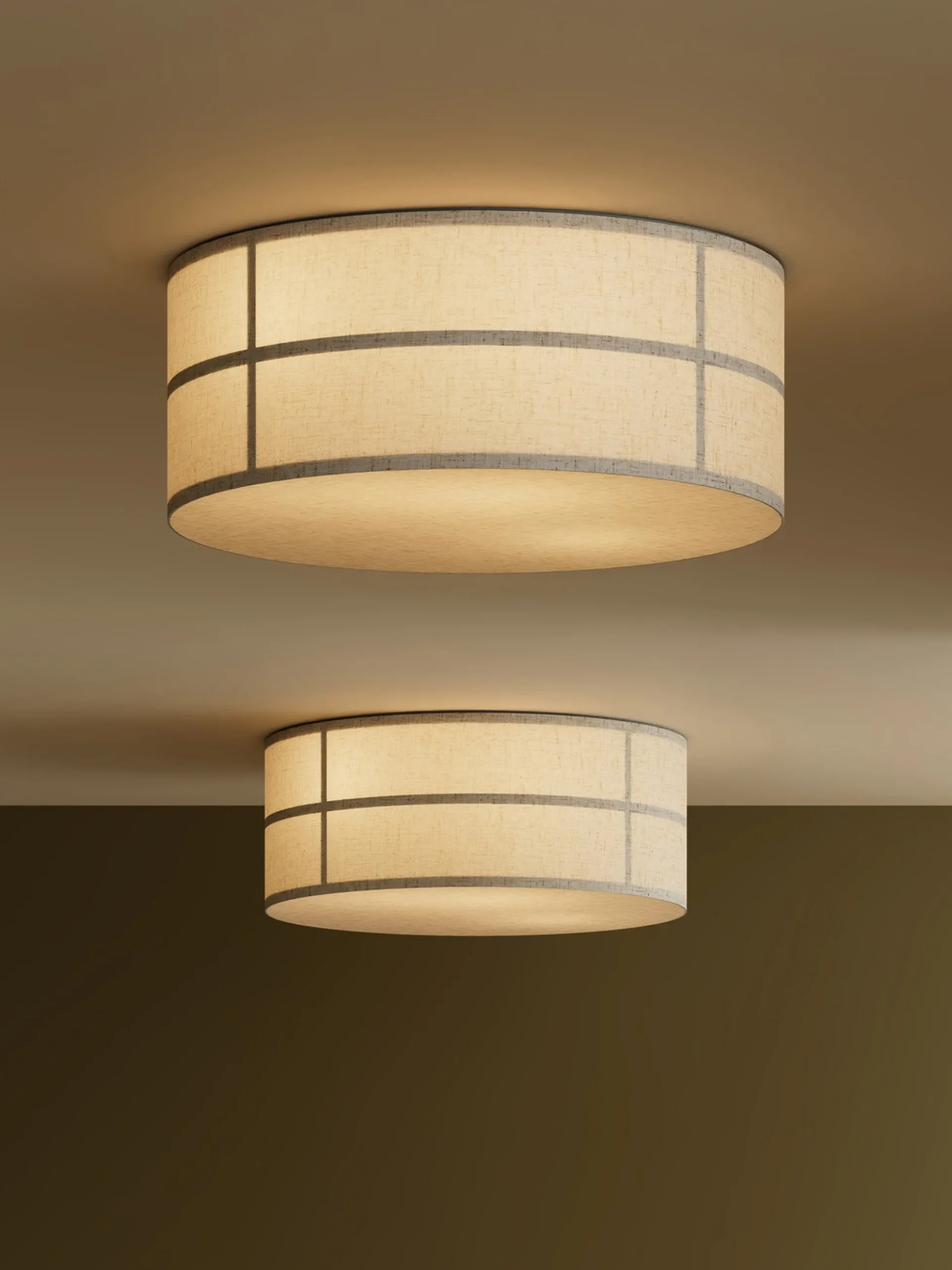 Lampada da soffitto in lino fatta a mano Hashira