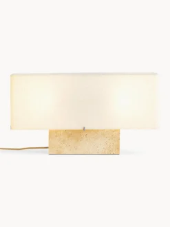 Lampada da tavolo con base in travertino Nonna