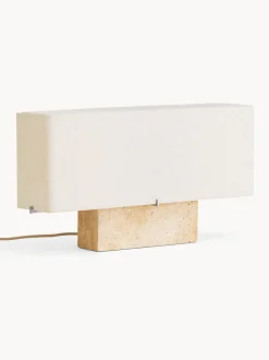 Lampada da tavolo con base in travertino Nonna