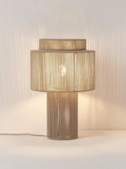 Lampada da tavolo con fili di lino Lace