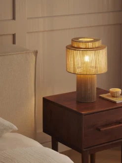 Lampada da tavolo con fili di lino Lace