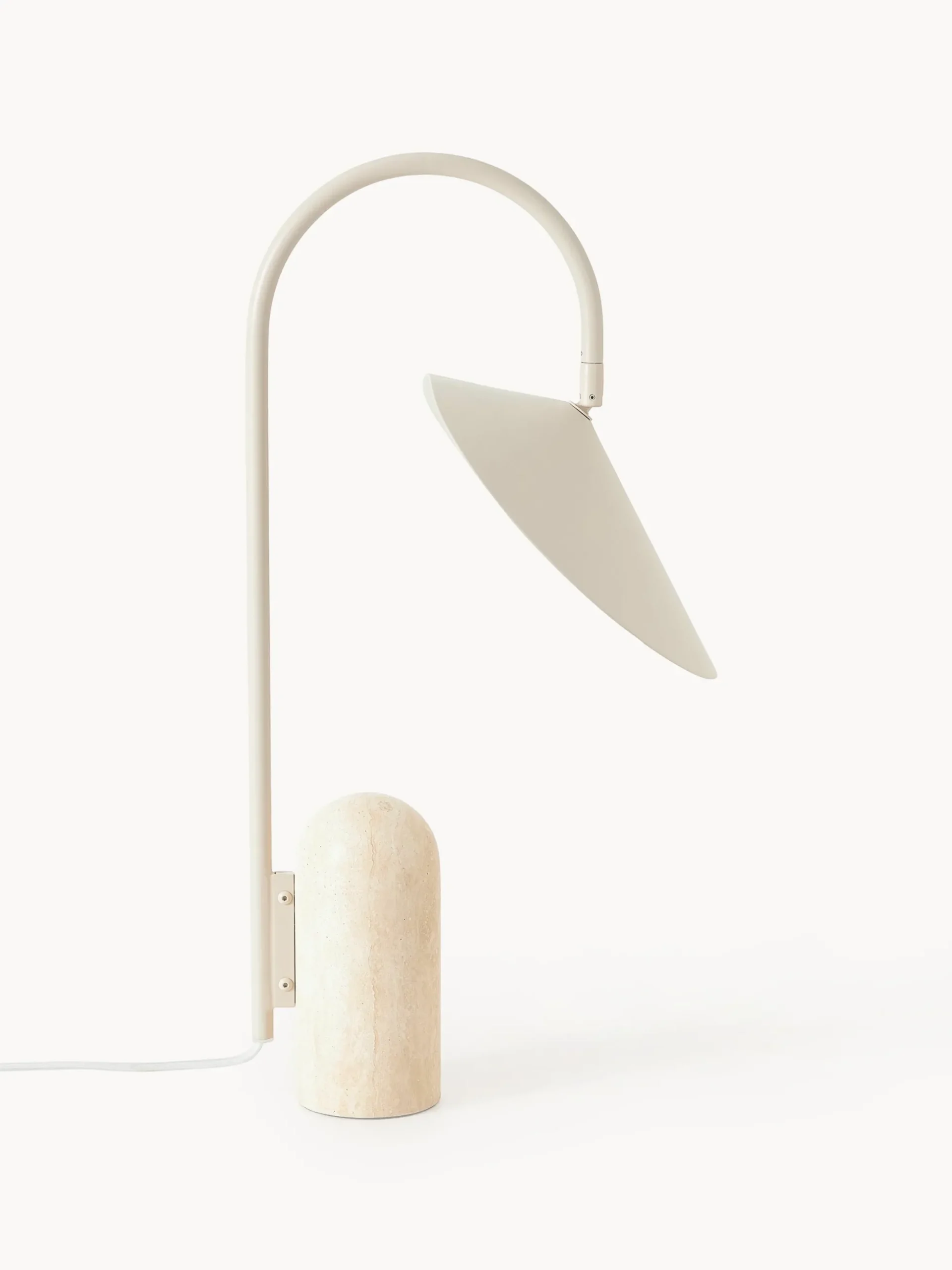 Lampada da tavolo grande con base in marmo Arum, orientabile