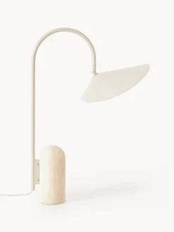 Lampada da tavolo grande con base in marmo Arum, orientabile