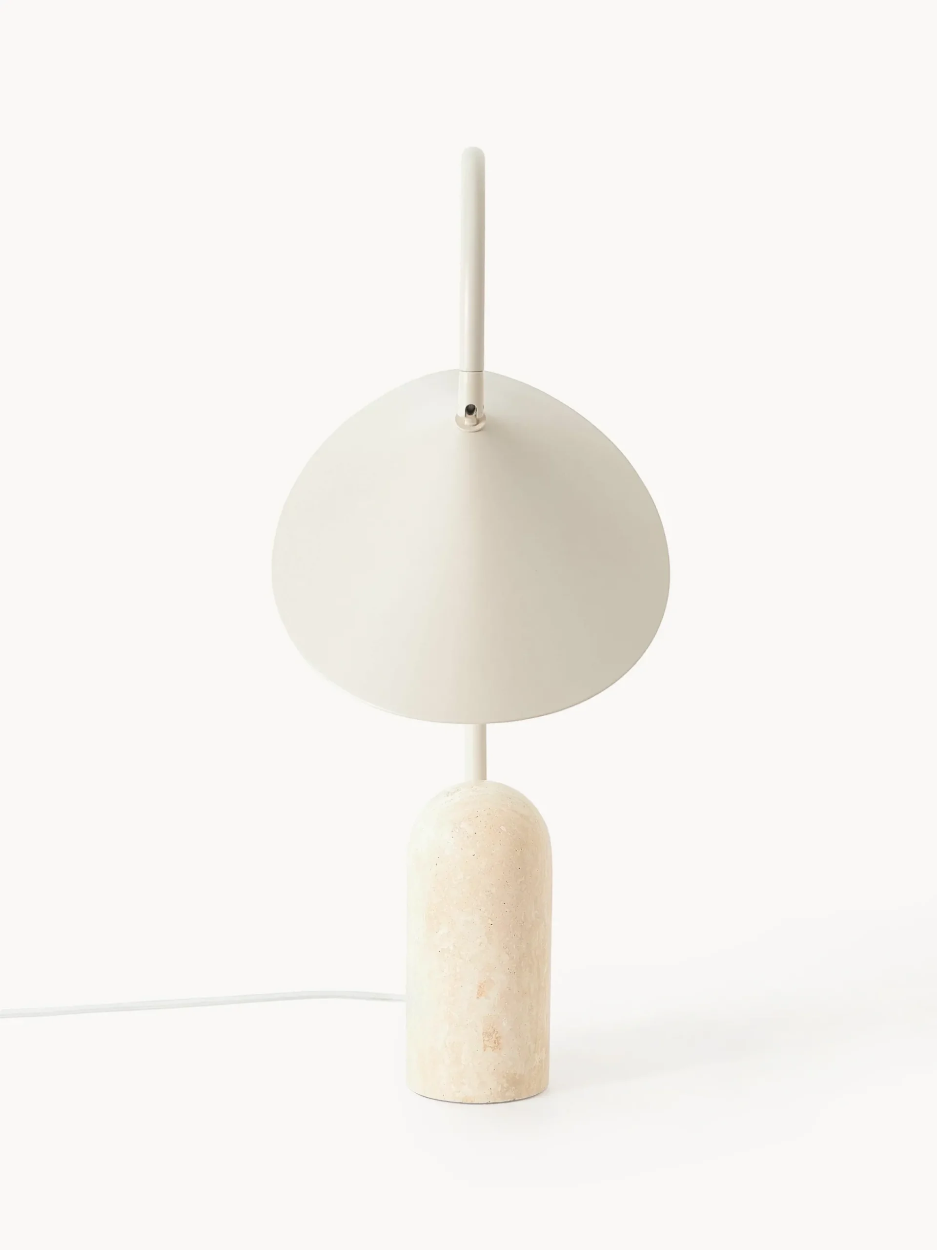 Lampada da tavolo grande con base in marmo Arum, orientabile