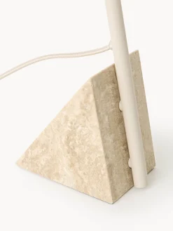 Lampada da tavolo grande con base in travertino Reyna