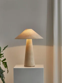 Lampada da tavolo grande in lino Ilena