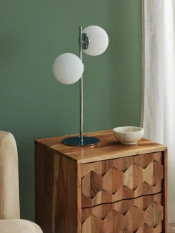 Lampada da tavolo in vetro opale Atlanta