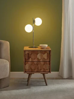 Lampada da tavolo in vetro opale Atlanta