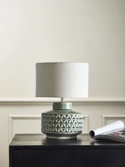 Lampada da tavolo piccola con base in ceramica Monica