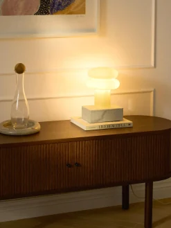 Lampada da tavolo piccola in vetro opale Baya