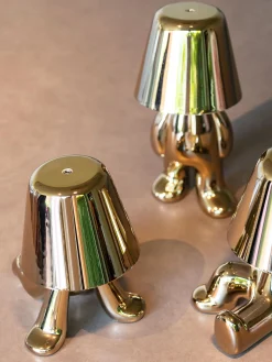 Lampada da tavolo piccola portatile a LED con luce regolabile Golden Brothers Ron