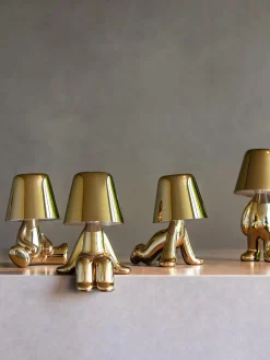 Lampada da tavolo piccola portatile a LED con luce regolabile Golden Brothers Ron