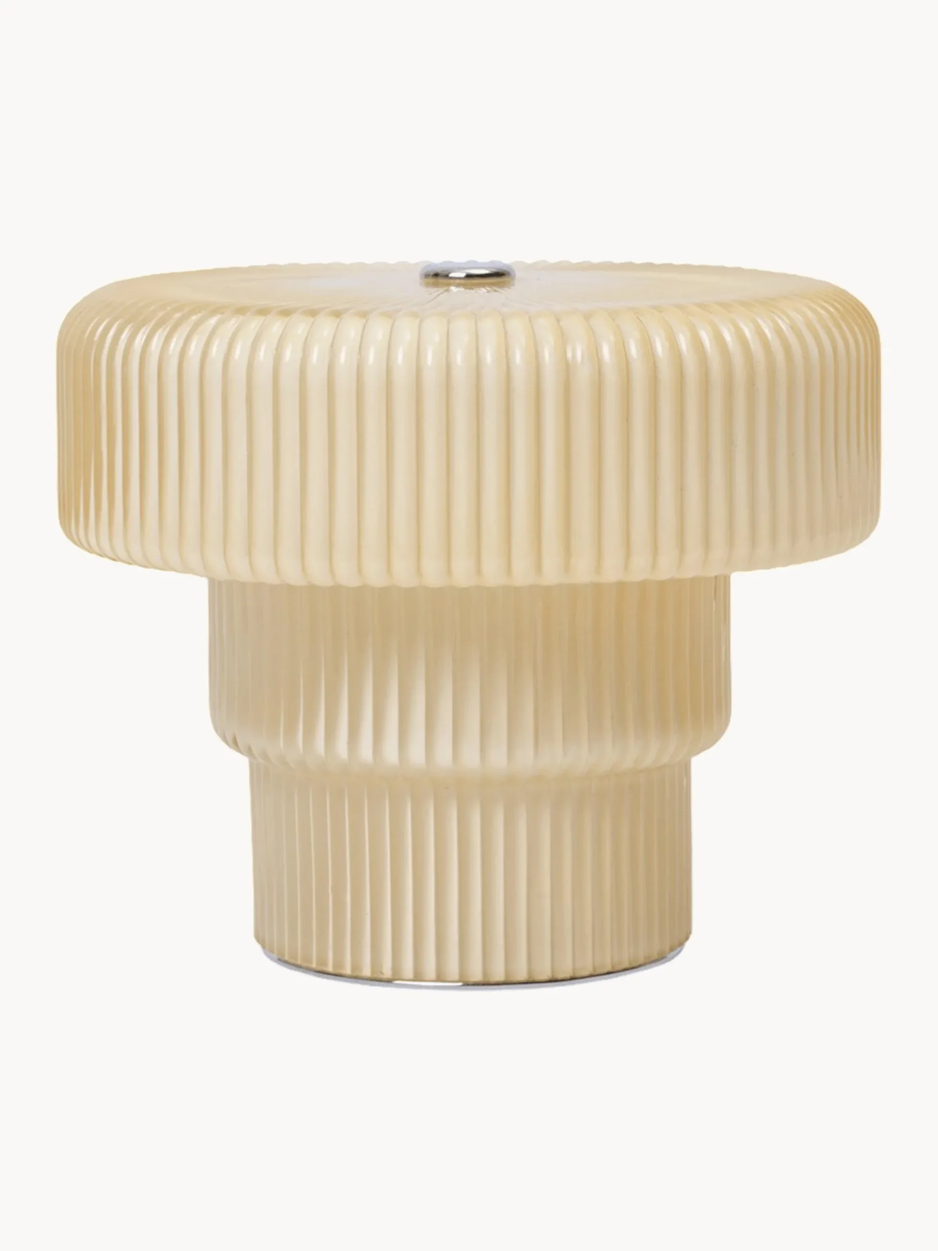 Lampada da tavolo portatile a LED in vetro soffiato Ripple, dimmerabile
