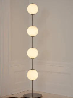Lampada da terra a LED in vetro soffiato con luce regolabile Audrey
