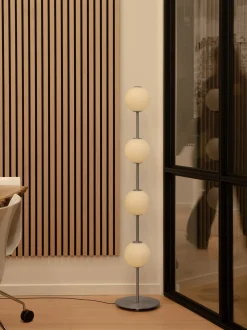 Lampada da terra a LED in vetro soffiato con luce regolabile Audrey