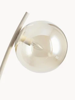Lampada da terra piccola con base in travertino Cora