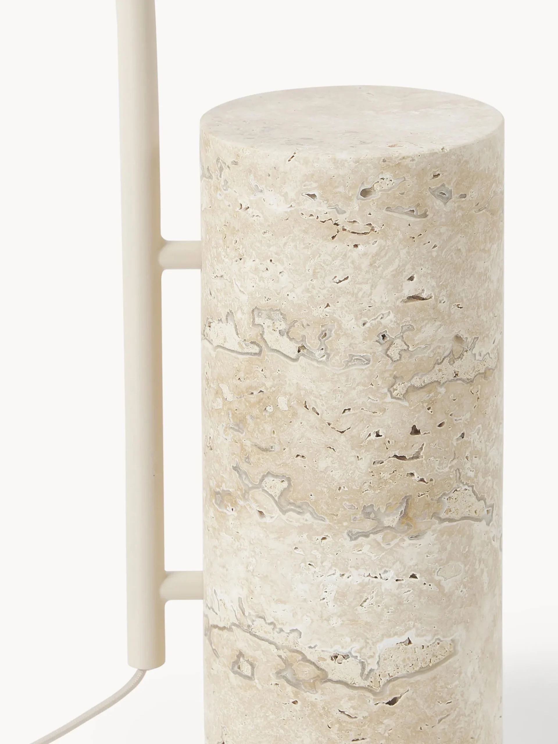 Lampada da terra piccola con base in travertino Cora