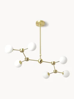 Lampada grande a sospensione in vetro opale Aurelia